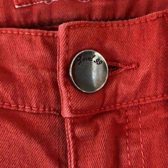 LEVEL 99 red denim four pocket pants Janice ultra skinny style size 26 - Picture 5 of 10